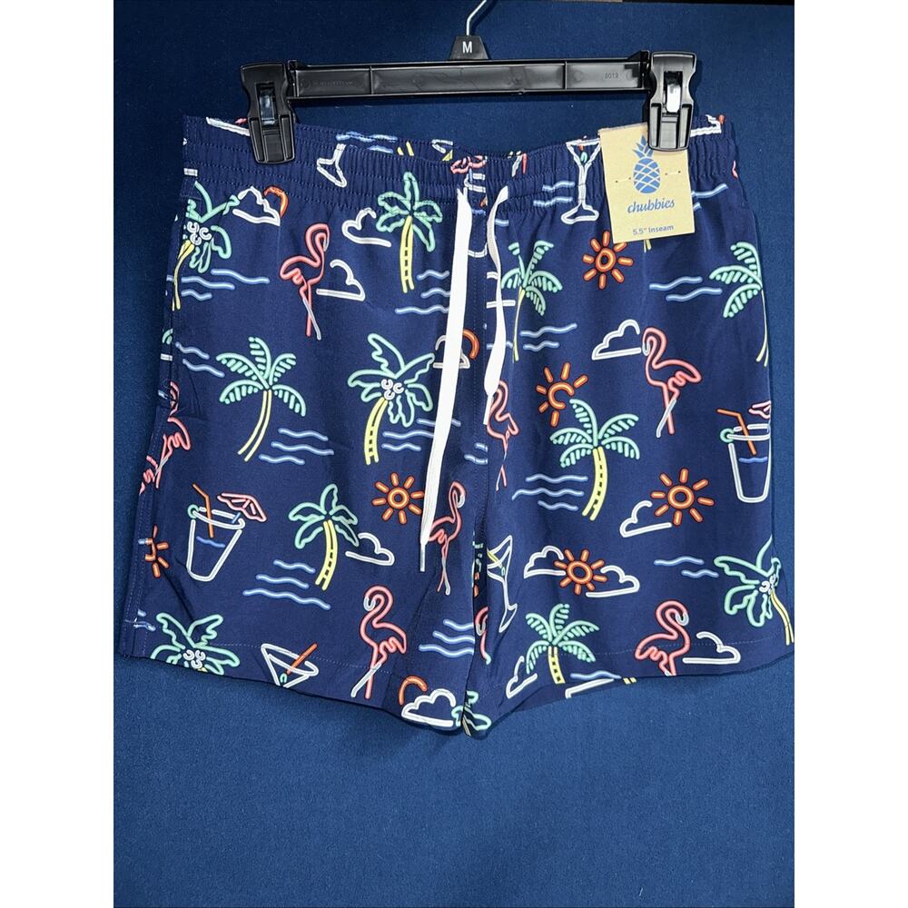 Chubbies The Neon Lights Classic Swim Trunks 5.5” Medium LR New Tags